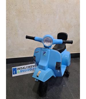 MINI-VESPA INFANTIL 6V PARA NIÑOS DE 1 A 3 AÑOS, azul - AT-MINIVESP